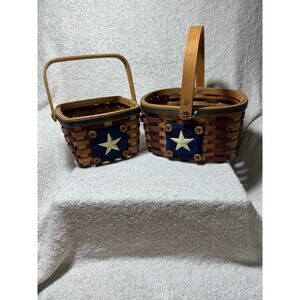 Set Of 2 Vintage Boyd’s Bears Star Spangled Americana Baskets # 65187